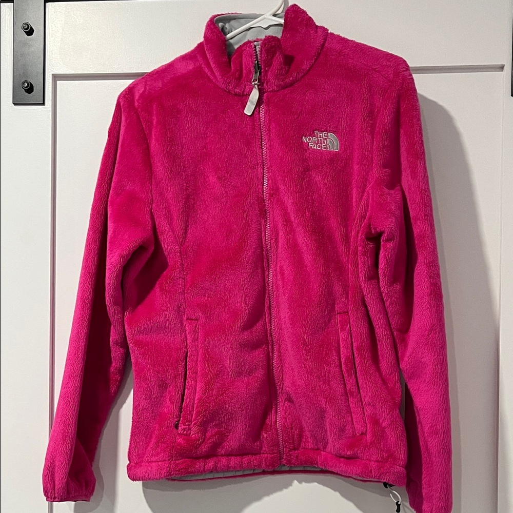 The North Face Women's Vibrant Hot  Pink Fleece Jacket bright pink, fluffy cozy